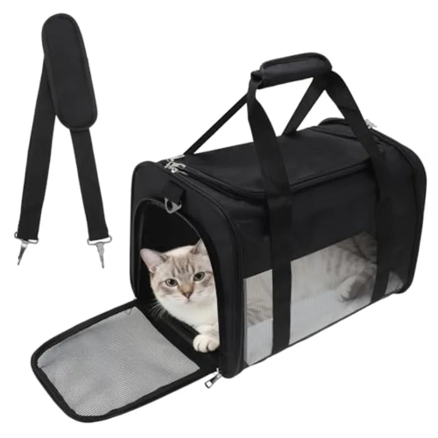 Pet Carrier Breathable Mesh Design Soft Cat Carrier with Shoulder Strap Comfortable Travel Solution Black
Pet Carrier Breathable Mesh Design Soft Cat Carrier with Shoulder Strap Comfortable Travel Solution Black