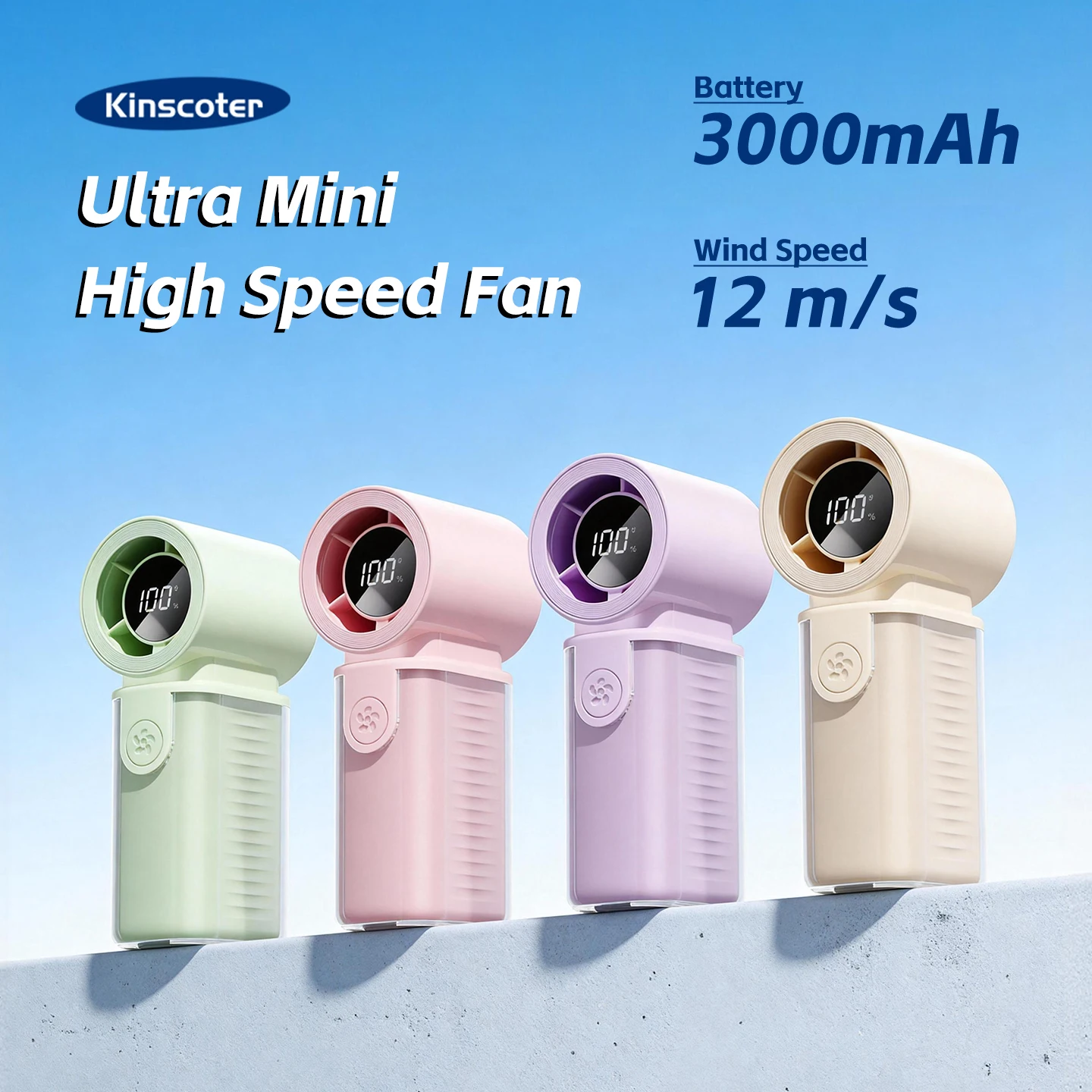 Портативный мини-вентилятор Kinscoter 3000 мАч с высокой скоростью вращения, USB, 5 режимов, LED-дисплей, перезаряжаемый, для путешествий и подарков
Портативный мини-вентилятор Kinscoter 3000 мАч с высокой скоростью вращения, USB, 5 режимов, LED-дисплей, перезаряжаемый, для путешествий и подарков