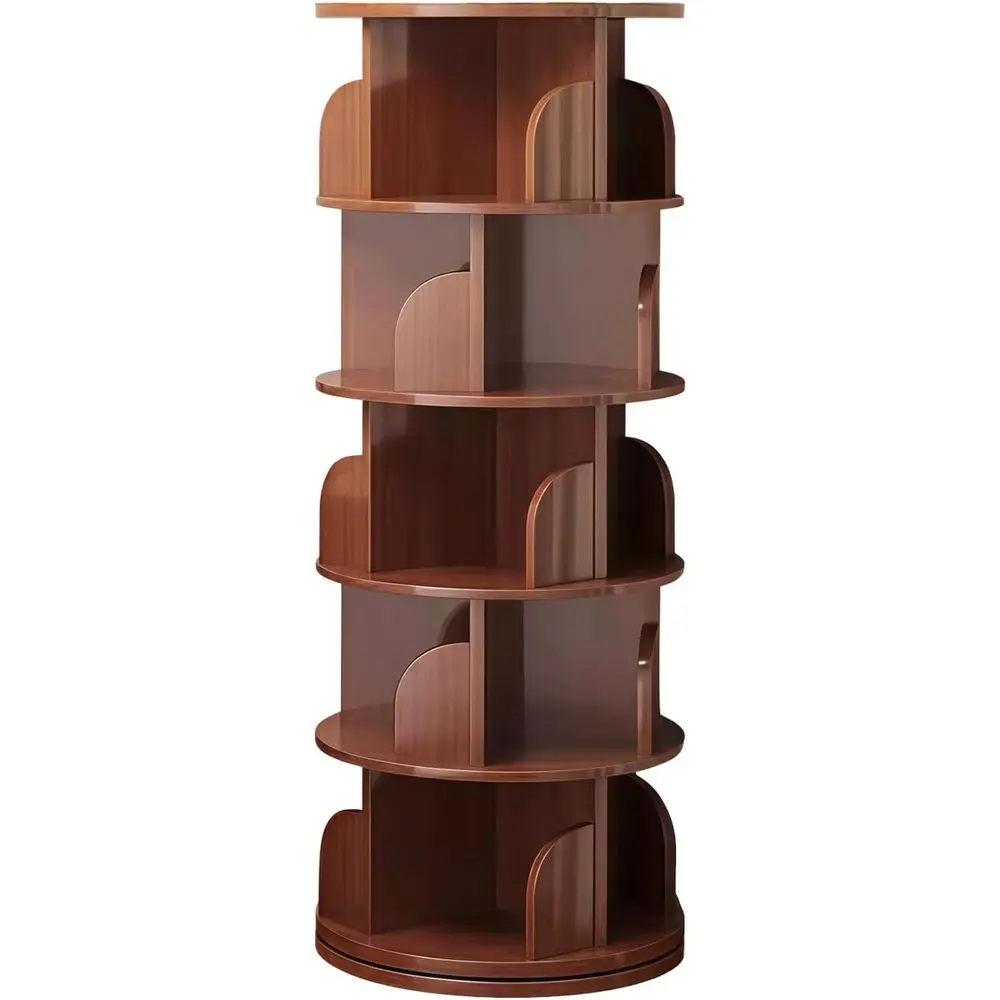 5-Tier Walnut Rotating Bookshelf - 360° Swivel for Kids and Living Spaces
5-Tier Walnut Rotating Bookshelf - 360° Swivel for Kids and Living Spaces