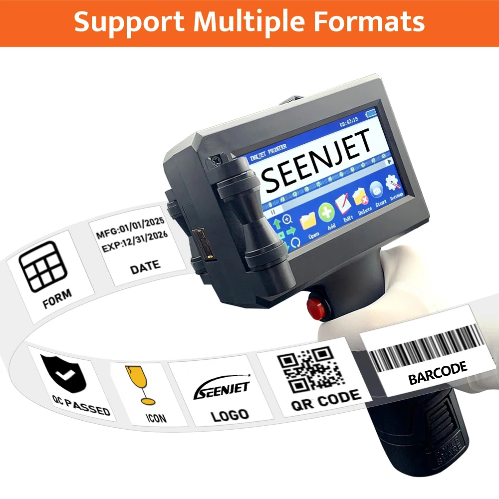 SEENJET 12.7mm Printing Size Handheld Inkjet Printer Gun Carton Bag Date Number Picture Logo Text Inkjet Coding Machine
SEENJET 12.7mm Printing Size Handheld Inkjet Printer Gun Carton Bag Date Number Picture Logo Text Inkjet Coding Machine
