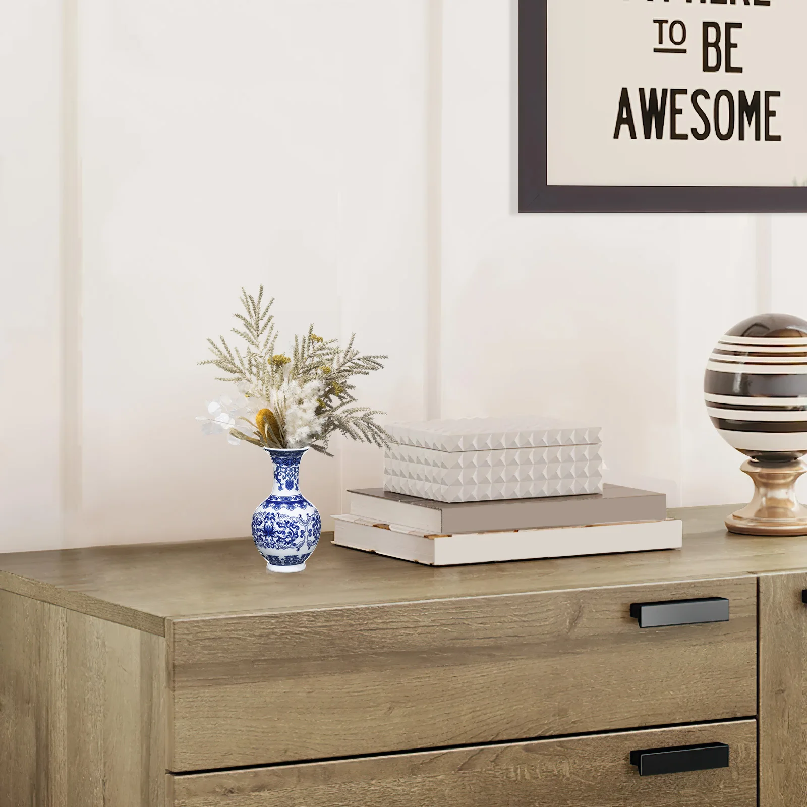 Decorative Blue and White Ceramic Vase Flower Pot Desktop Holder Floral Arrangement Container Indoor Outdoor
Decorative Blue and White Ceramic Vase Flower Pot Desktop Holder Floral Arrangement Container Indoor Outdoor