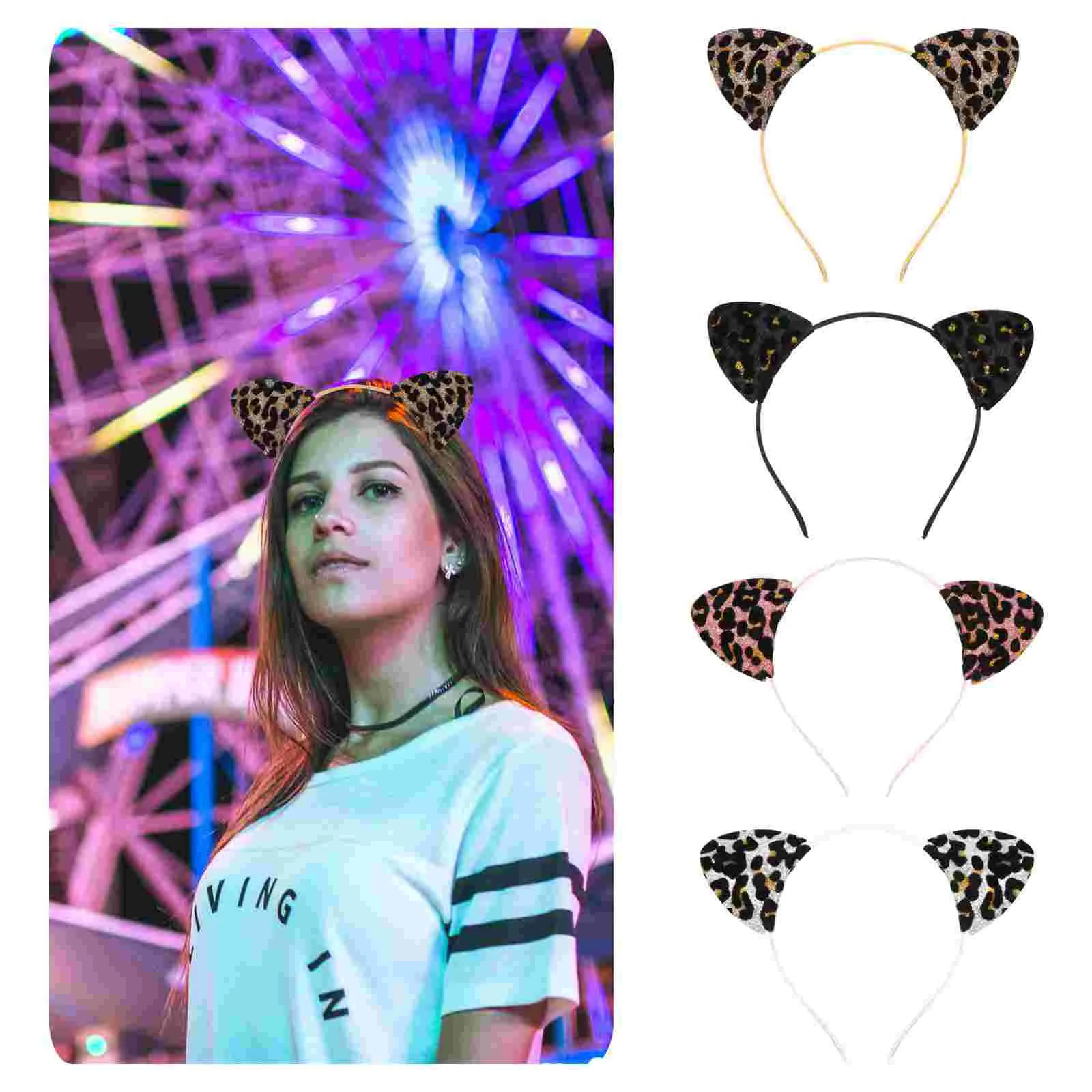 4 Pcs Headband Kids Leopard Cat Ears Hair Accessory Halloween Hoop Headbands for Girls
4 Pcs Headband Kids Leopard Cat Ears Hair Accessory Halloween Hoop Headbands for Girls