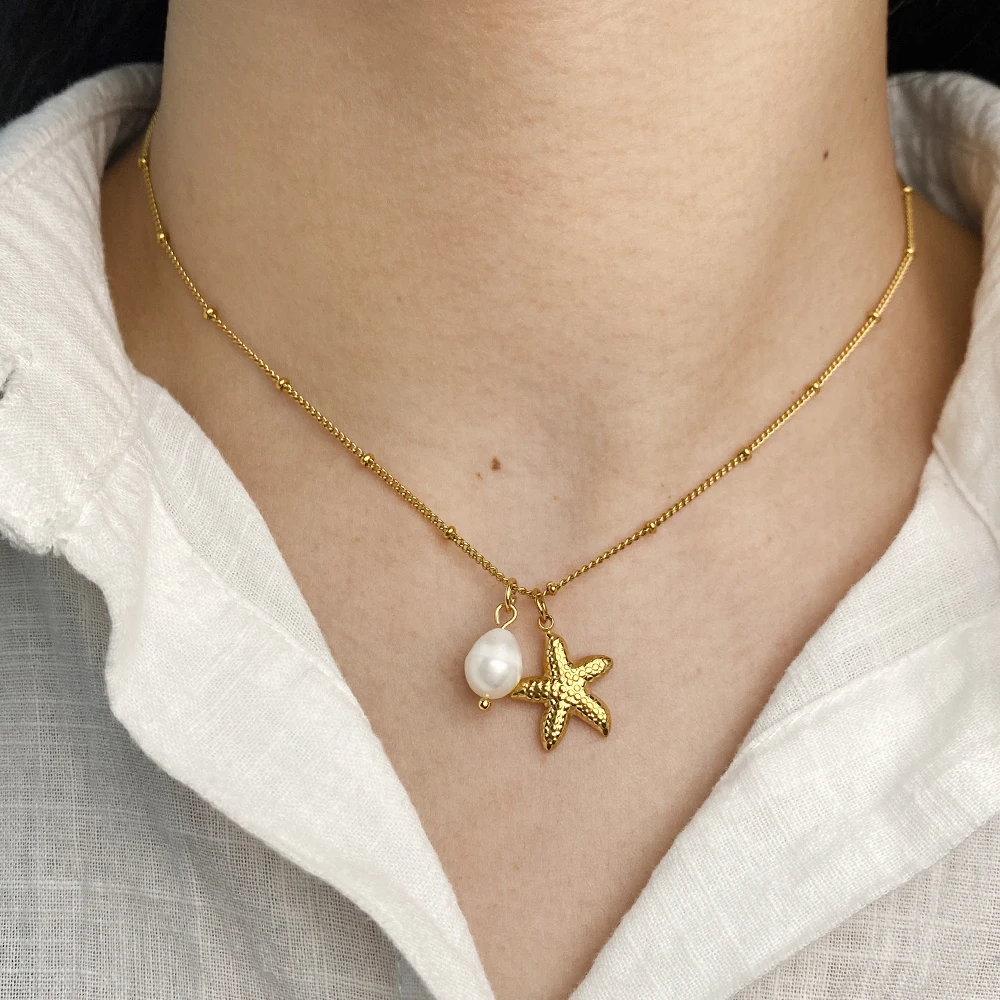 Stainless Steel Necklace Shell Sea Star Conch Necklaces for Women Starfish Collar Ocean Series Summer Jewelry Mother’s Day Gift
Stainless Steel Necklace Shell Sea Star Conch Necklaces for Women Starfish Collar Ocean Series Summer Jewelry Mother’s Day Gift