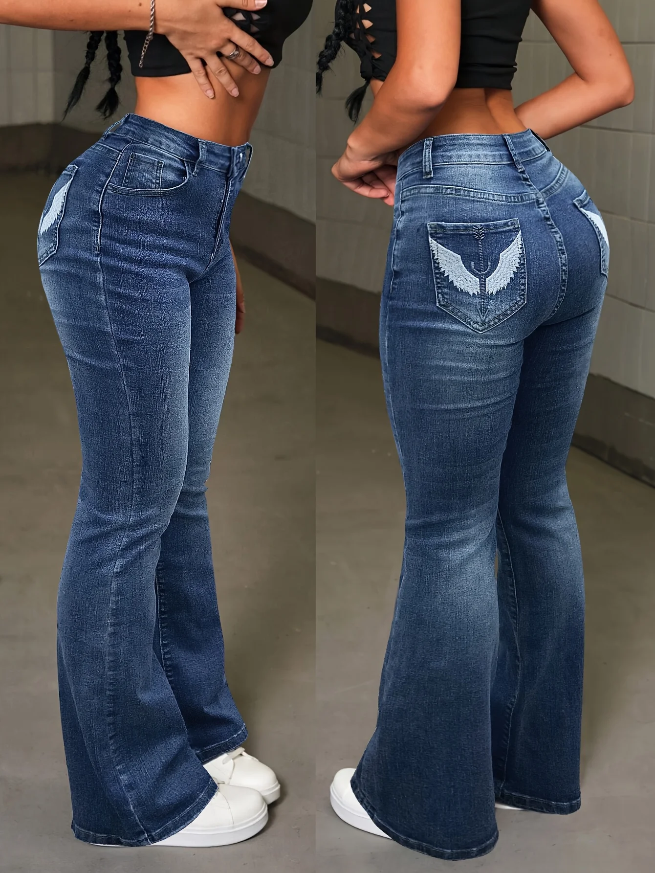 Women's Embroidered Back Pocket High-Waisted Jeans Casual Slim-Fit Flared Denim Pants Button Fly All-Season Long Length Jeans
Women's Embroidered Back Pocket High-Waisted Jeans Casual Slim-Fit Flared Denim Pants Button Fly All-Season Long Length Jeans