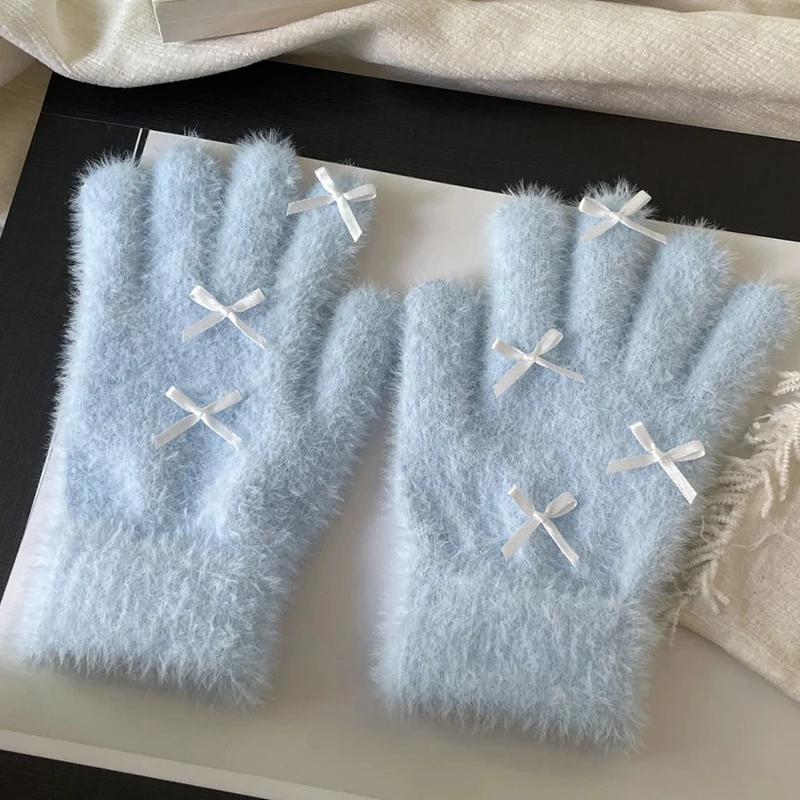 1Pair Winter Warm Bow Gloves For Women Girls Cute Solid Color Gloves Cold Resistant Mittens Windproof Riding Gloves Gifts
1Pair Winter Warm Bow Gloves For Women Girls Cute Solid Color Gloves Cold Resistant Mittens Windproof Riding Gloves Gifts
