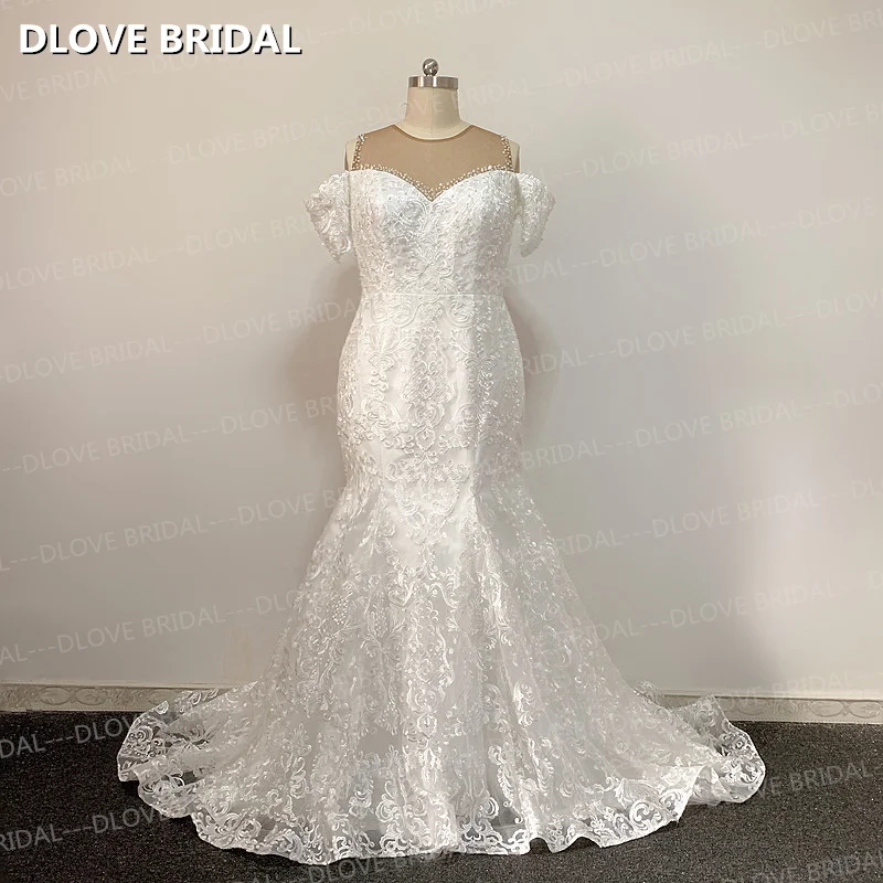 Elegant Mermaid Lace Wedding Dress Off Shoulder Bridal Gown Factory Custom Made Dresses Real Photos
Elegant Mermaid Lace Wedding Dress Off Shoulder Bridal Gown Factory Custom Made Dresses Real Photos