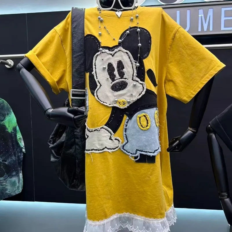 Summer European Style Heavy Industry Patch Embroidered Cartoon Long Dress Loose T-Shirt Women's Versatile Sweet Cool Top Dresses
Summer European Style Heavy Industry Patch Embroidered Cartoon Long Dress Loose T-Shirt Women's Versatile Sweet Cool Top Dresses