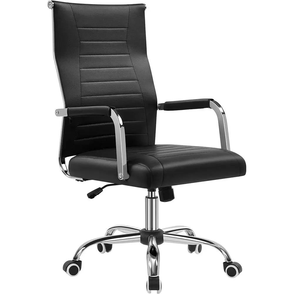 Ergonomic High-Back Swivel Chair with Adjustable Height for Management and Home Use, Black
Ergonomic High-Back Swivel Chair with Adjustable Height for Management and Home Use, Black