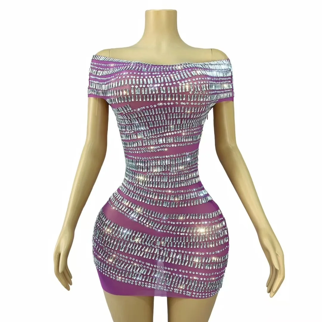 Luxury Sexy Short Dress Crystals Diamond Sparkly Outfit Singer Performance Stretch Stage Costume Birthday Celebrate Party Dress
Luxury Sexy Short Dress Crystals Diamond Sparkly Outfit Singer Performance Stretch Stage Costume Birthday Celebrate Party Dress