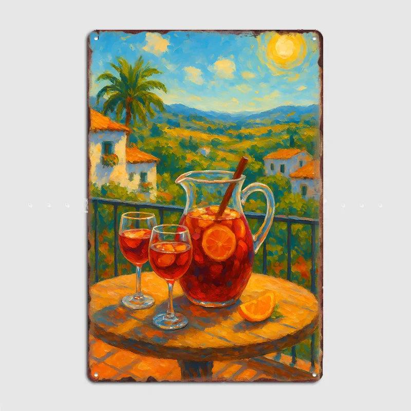 Sangria on Balcony with Landscape View Metal Sign Pub Club Vintage Custom Bar Bedroom Home Wall Decor Posters Room Decoration
Sangria on Balcony with Landscape View Metal Sign Pub Club Vintage Custom Bar Bedroom Home Wall Decor Posters Room Decoration