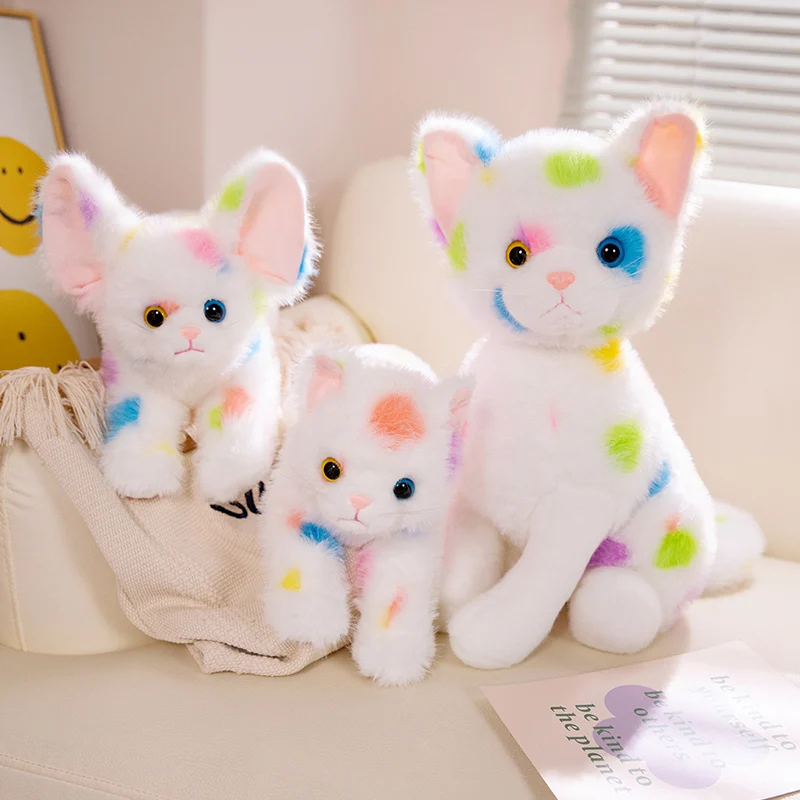 Simulation Cute Rainbow Devon Rex Cat Plush Doll Soft Stuffed Animal Model Cartoon Kitten Toy Baby Appease Pillow for Girls Gift
Simulation Cute Rainbow Devon Rex Cat Plush Doll Soft Stuffed Animal Model Cartoon Kitten Toy Baby Appease Pillow for Girls Gift