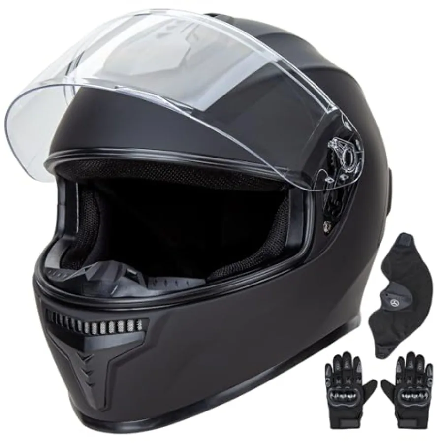 DOT Approved Motorcycle Helmet - Full Face Helmet for street riding polycarbonate shell matte black finish lightweight and aero
DOT Approved Motorcycle Helmet - Full Face Helmet for street riding polycarbonate shell matte black finish lightweight and aero