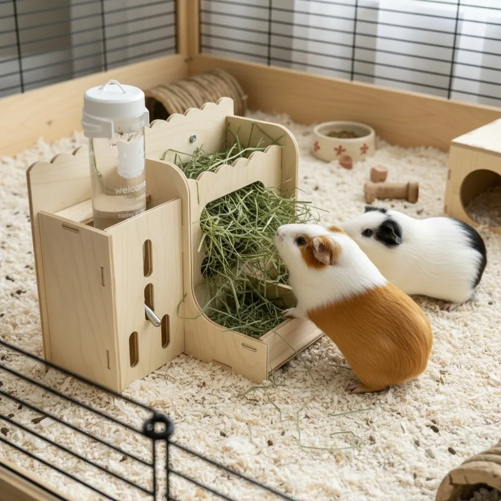 Multi-functional 2 in 1 Rabbit Hay Feeder Detachable Bite Resistant Rabbit Food Manger with Bottle Rabbit Hay Rack Habitat
Multi-functional 2 in 1 Rabbit Hay Feeder Detachable Bite Resistant Rabbit Food Manger with Bottle Rabbit Hay Rack Habitat