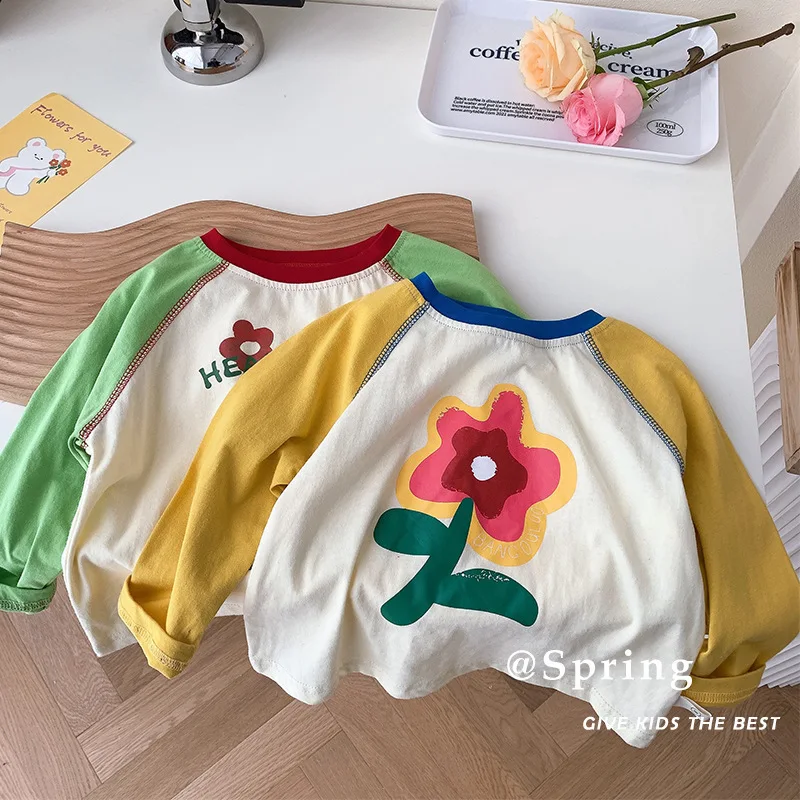 Cartoon Flower Patchwork Fashion Baby Tops Patchwork Korean Style Casual Sweet Cotton Long Sleeve Infant Baby T-shirts Spring
Cartoon Flower Patchwork Fashion Baby Tops Patchwork Korean Style Casual Sweet Cotton Long Sleeve Infant Baby T-shirts Spring