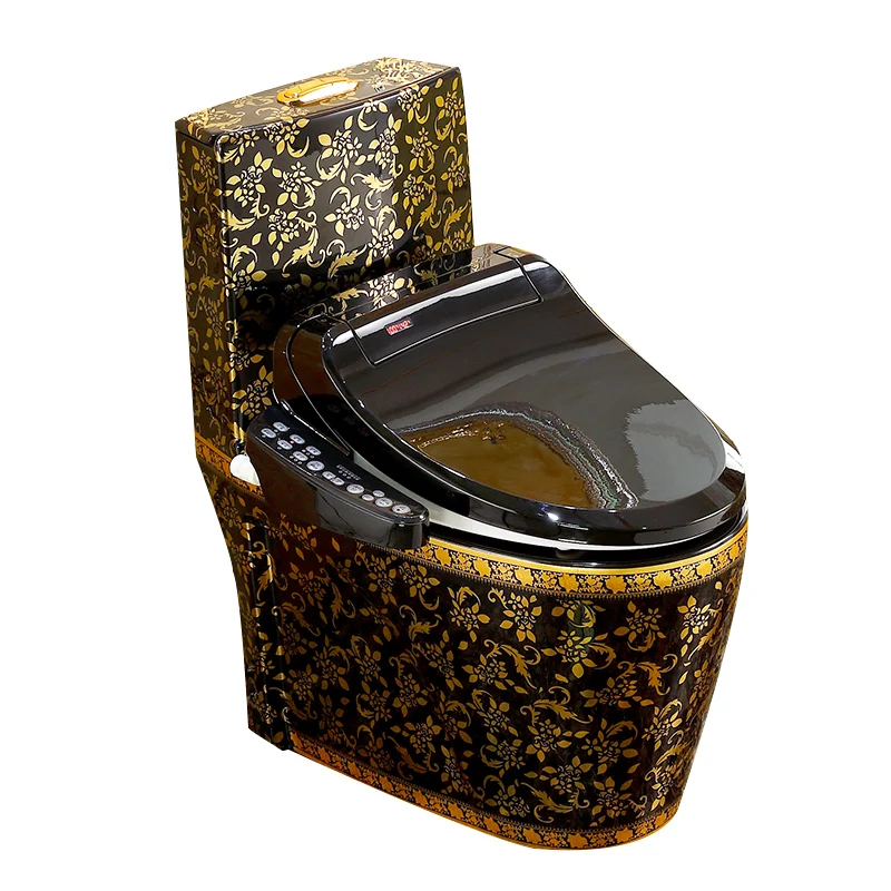 European style intelligent golden toilet retro black fully automatic drying instant heating type
European style intelligent golden toilet retro black fully automatic drying instant heating type