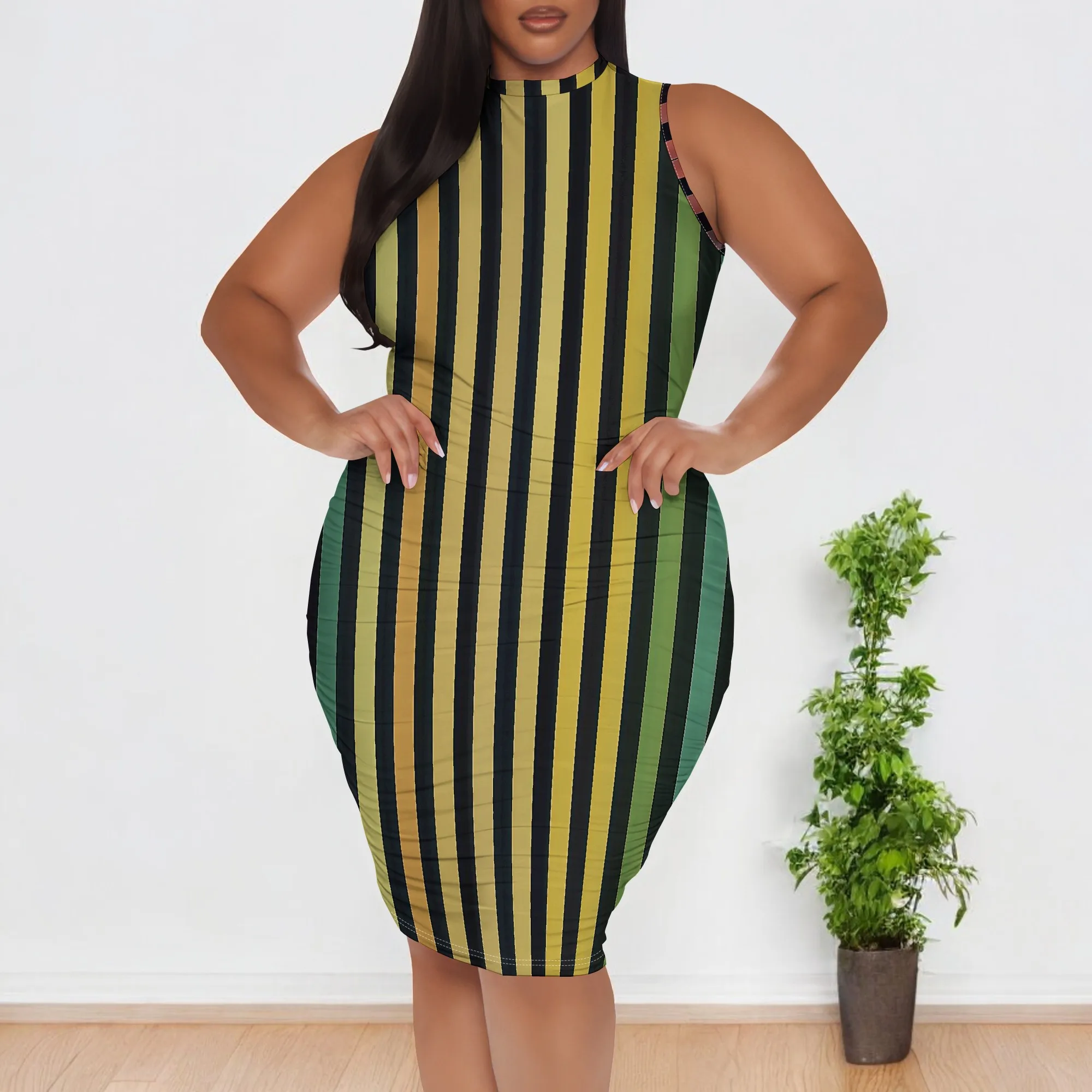 Plus Size Striped Bodycon Midi Dress XL-6XL Sleeveless Summer Casual Dress for Women Office or Outing
Plus Size Striped Bodycon Midi Dress XL-6XL Sleeveless Summer Casual Dress for Women Office or Outing