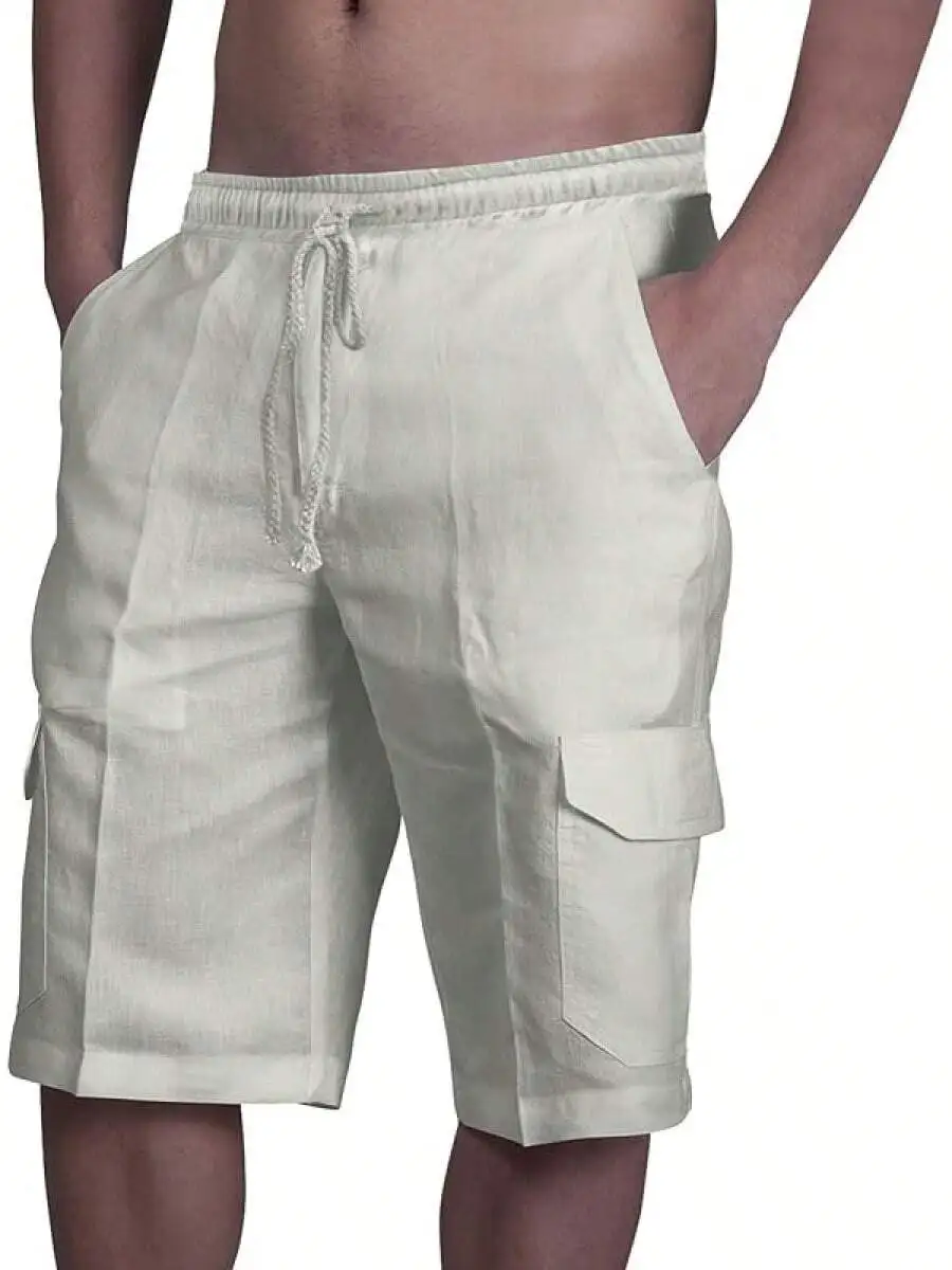 Mens Linen Casual Shorts With Drawstring Elastic Waist And Pockets For Summer Beach Vacation
Mens Linen Casual Shorts With Drawstring Elastic Waist And Pockets For Summer Beach Vacation
