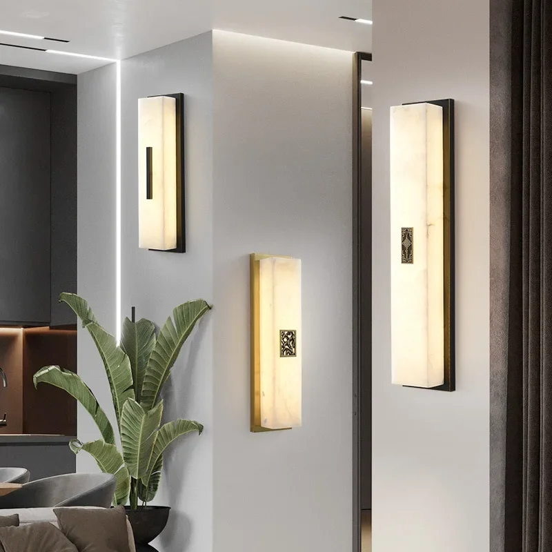 style all copper marble wall lamp, living room background wall lamp, modern and simple corridor
style all copper marble wall lamp, living room background wall lamp, modern and simple corridor