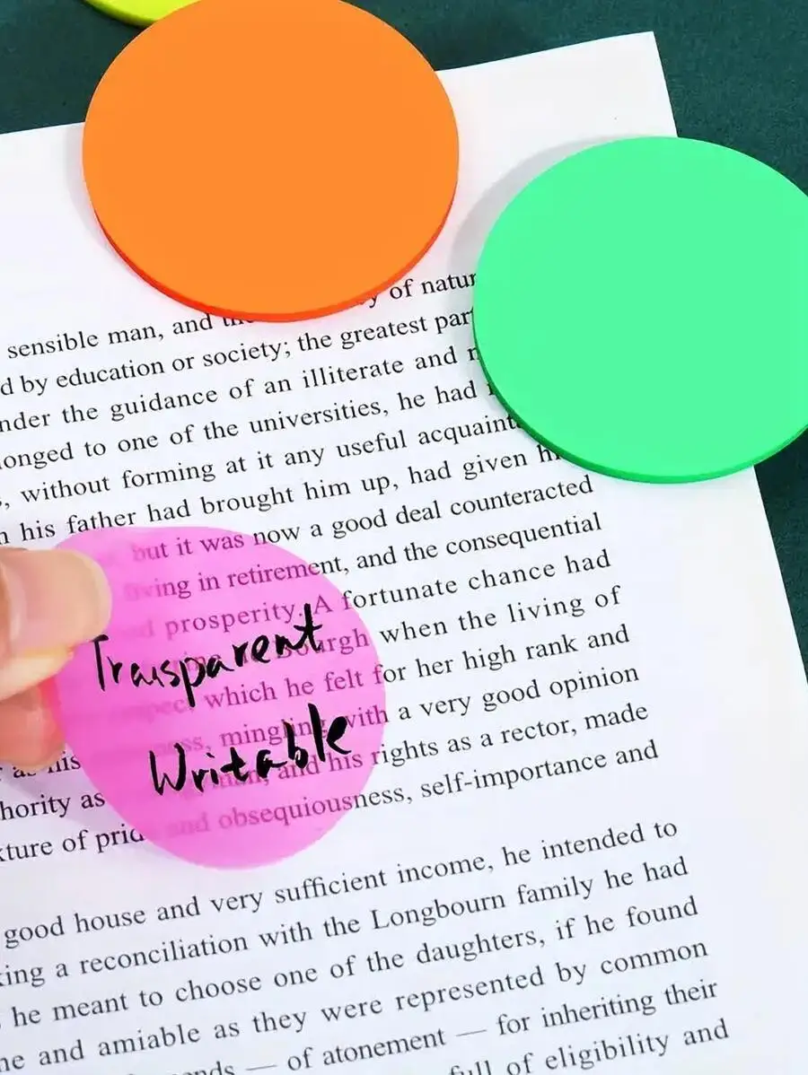 160 Round Waterproof Transparent Sticky Labels For Page Marking, Office And Study Use
160 Round Waterproof Transparent Sticky Labels For Page Marking, Office And Study Use
