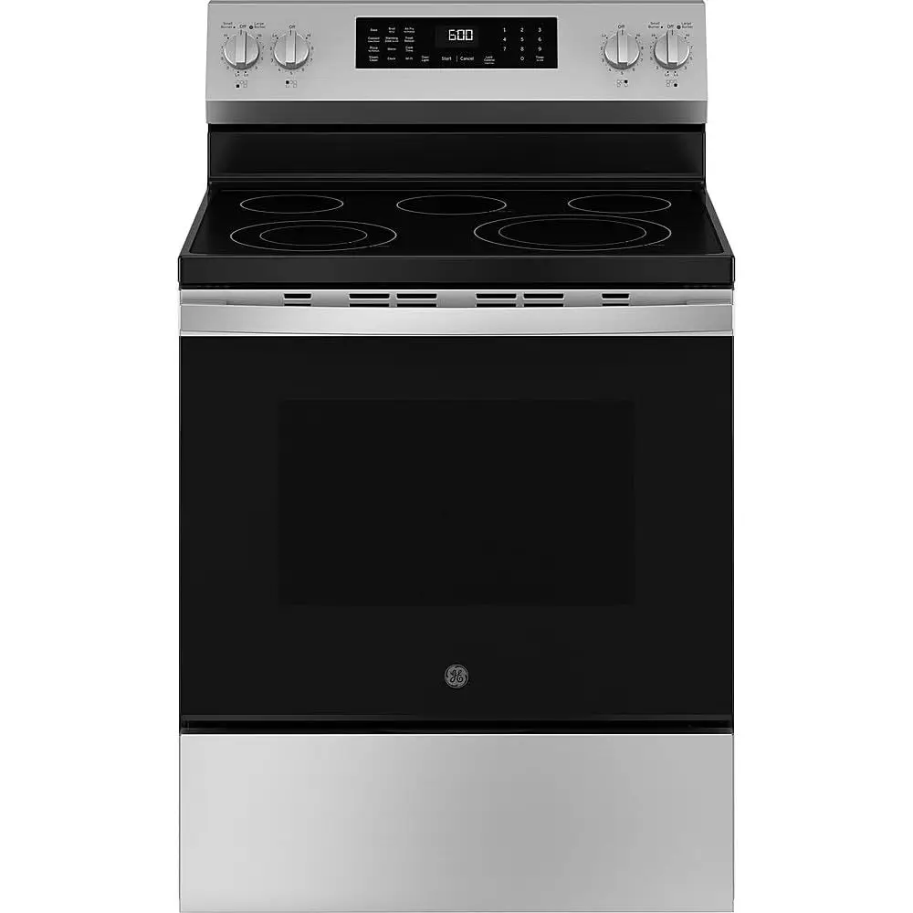 GR600AVSS 30 in. 5 Burner Element Smart ree-Standing Electric Ranin Stainlw/EasyWash Oven Tray & No-Preheat Air ry
GR600AVSS 30 in. 5 Burner Element Smart ree-Standing Electric Ranin Stainlw/EasyWash Oven Tray & No-Preheat Air ry