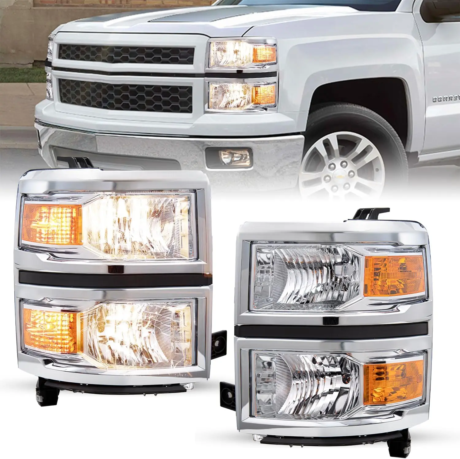 Подходит для пикапа Chevy Silverado 1500 2014-2015, галогенная фара в стиле OE, сменная пара со стороны водителя и пассажира
Подходит для пикапа Chevy Silverado 1500 2014-2015, галогенная фара в стиле OE, сменная пара со стороны водителя и пассажира