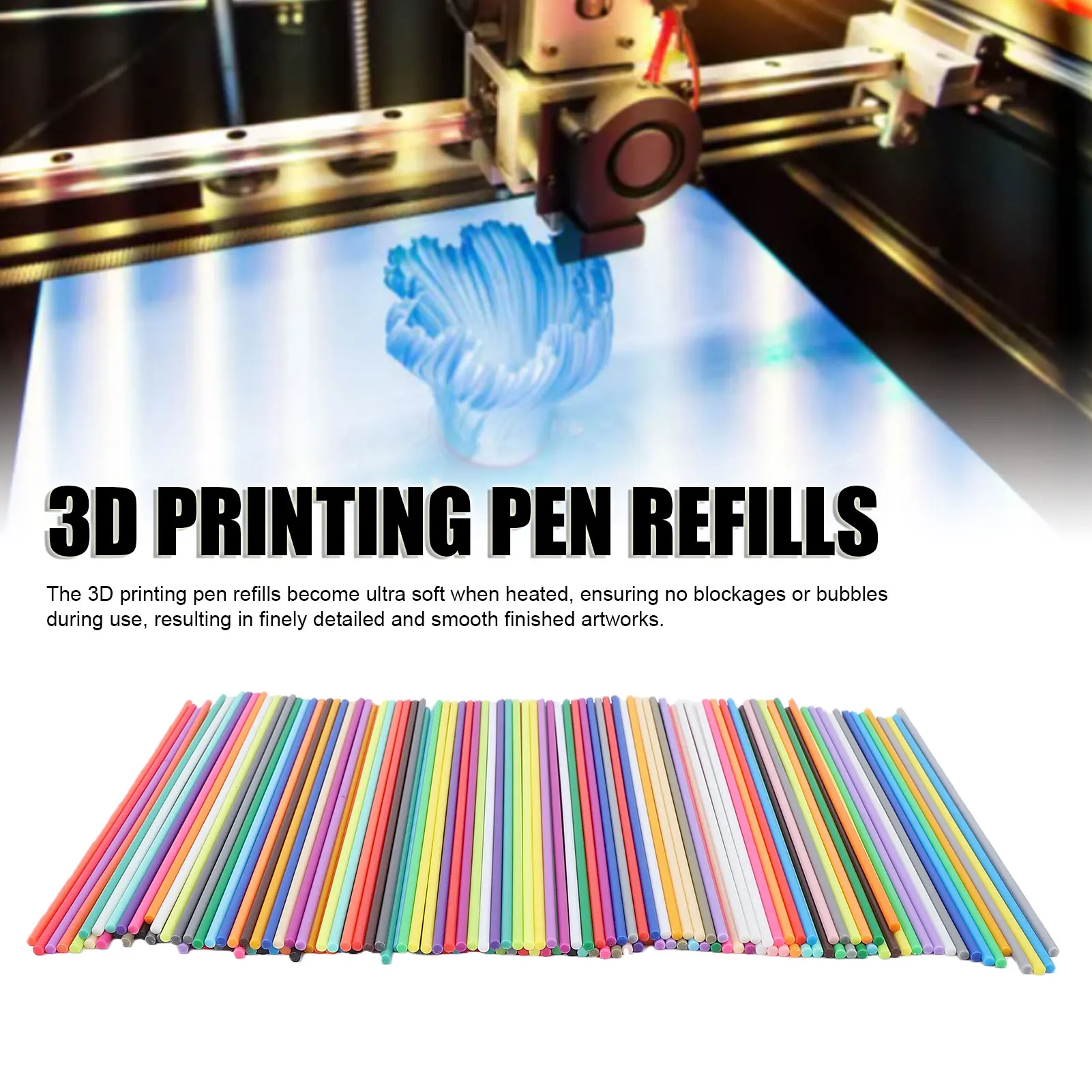 160PCS 3D Printing Pen Refills 32 Colors Low Printing Temperature PCL Filament 2.5mm Dia 15cm L 32 Colors PCL 3D Filament Refill
160PCS 3D Printing Pen Refills 32 Colors Low Printing Temperature PCL Filament 2.5mm Dia 15cm L 32 Colors PCL 3D Filament Refill