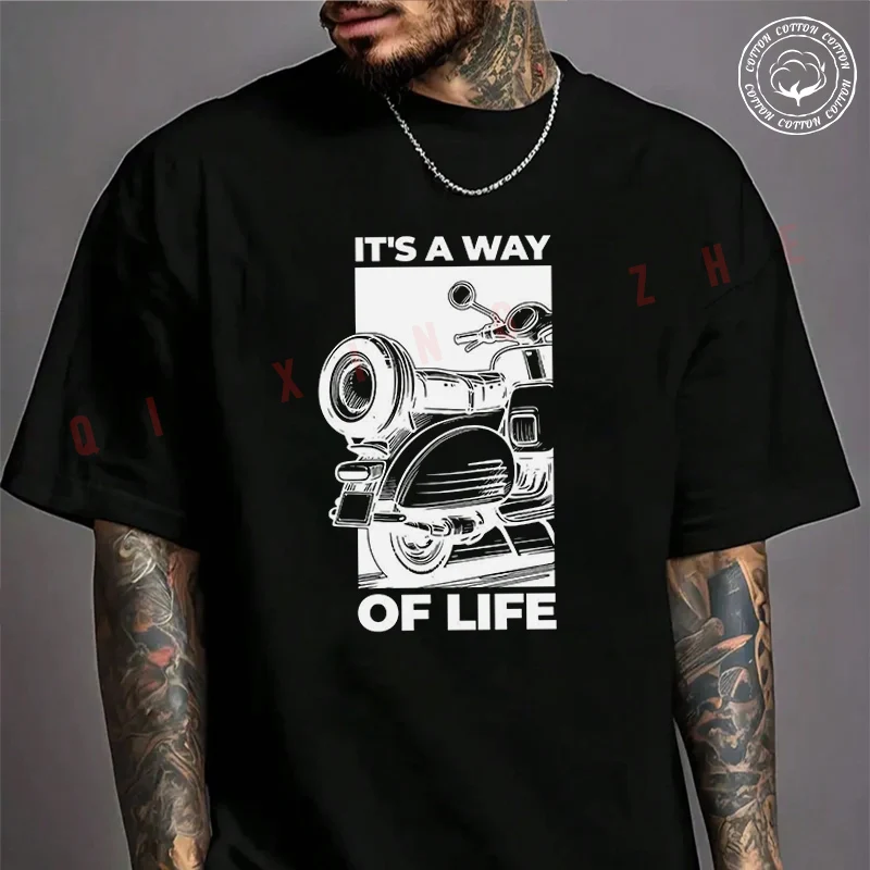 Moto Men's T-shirt It's A Way Of Life Bike Cotton T Shirt Short Sleeve Exquisite Design Essential Top Tees
Moto Men's T-shirt It's A Way Of Life Bike Cotton T Shirt Short Sleeve Exquisite Design Essential Top Tees
