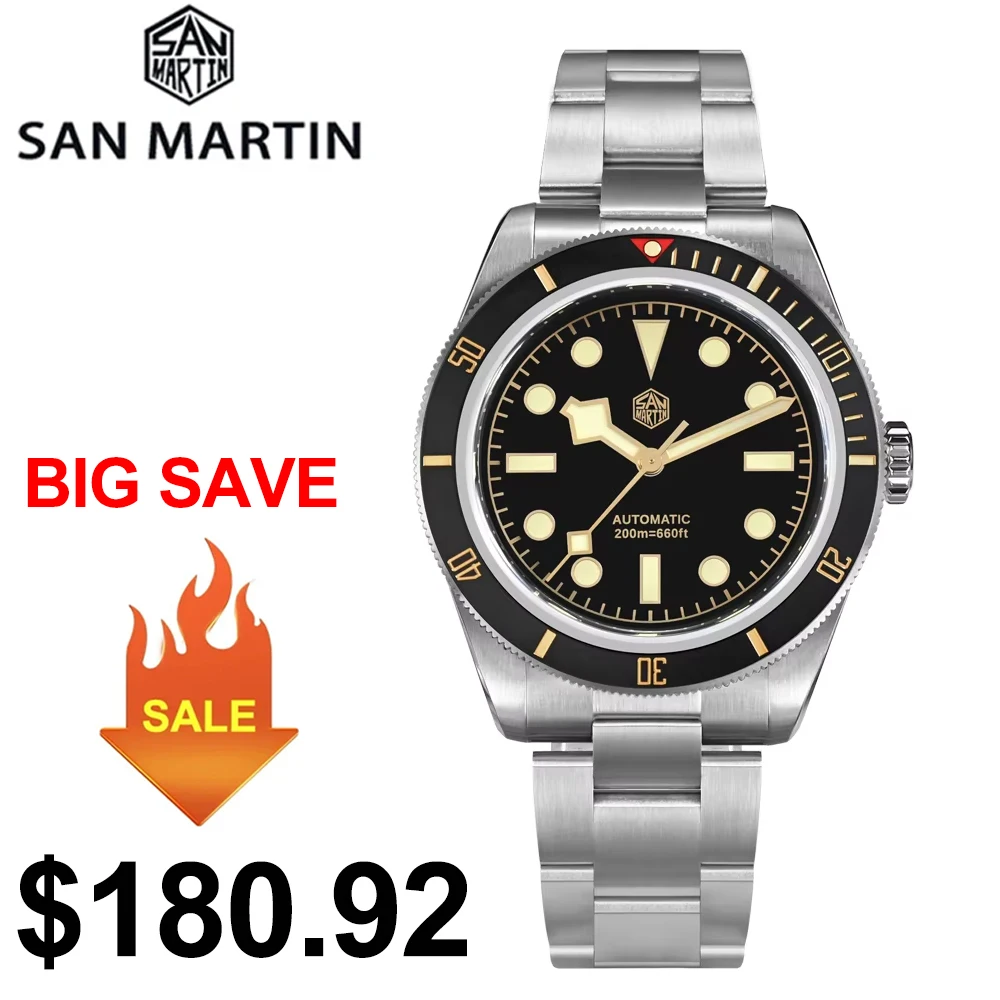 San Martin SN004 V2 BB58 6200 Limited Edition Watch 120 Clicks Matte Bezel NH35 Automatic Mechanical Wristwatches Sapphire
San Martin SN004 V2 BB58 6200 Limited Edition Watch 120 Clicks Matte Bezel NH35 Automatic Mechanical Wristwatches Sapphire