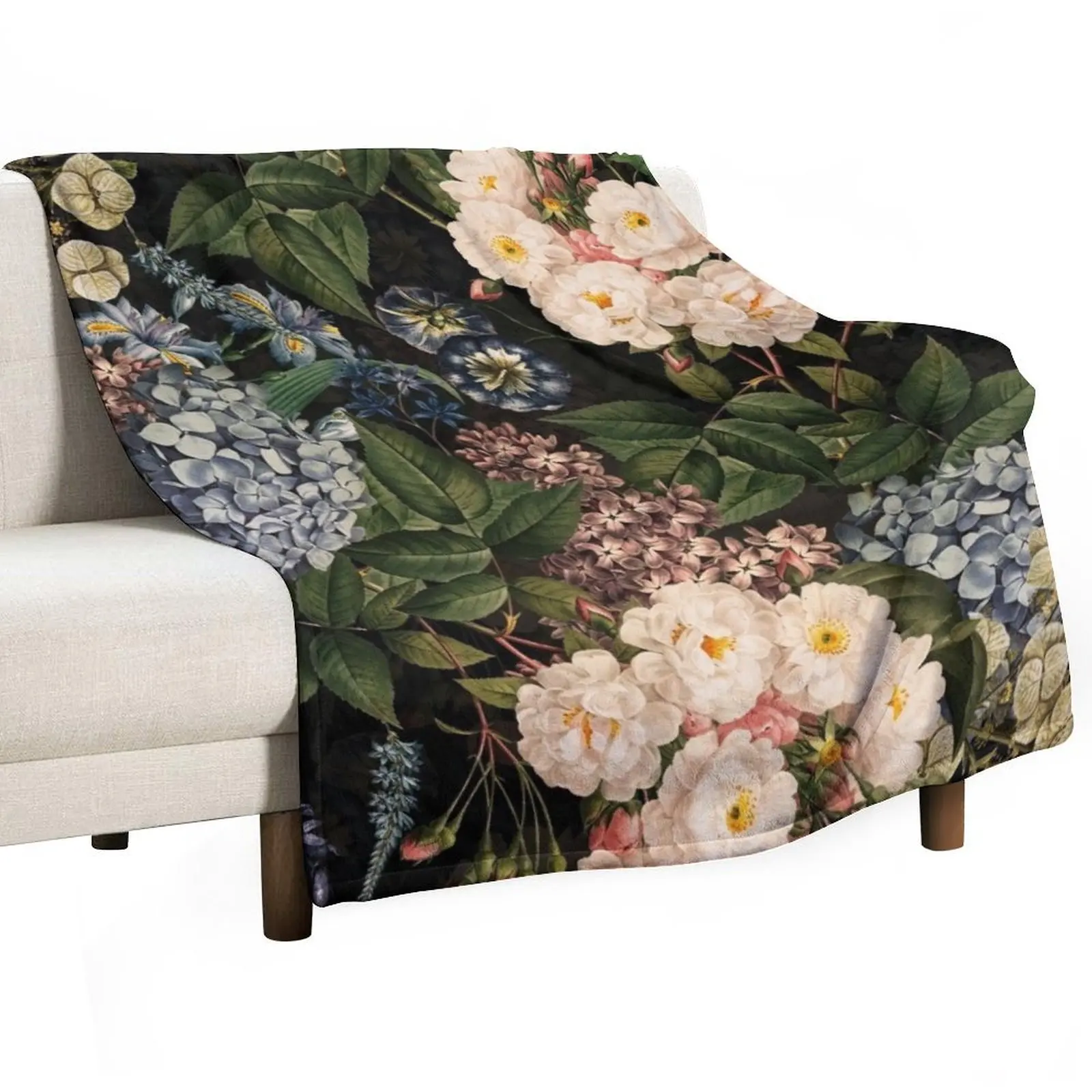 Blue Hydrangea And White Baroque Vintage Roses Botanical Night Garden Nightgarden Throw Blanket
Blue Hydrangea And White Baroque Vintage Roses Botanical Night Garden Nightgarden Throw Blanket