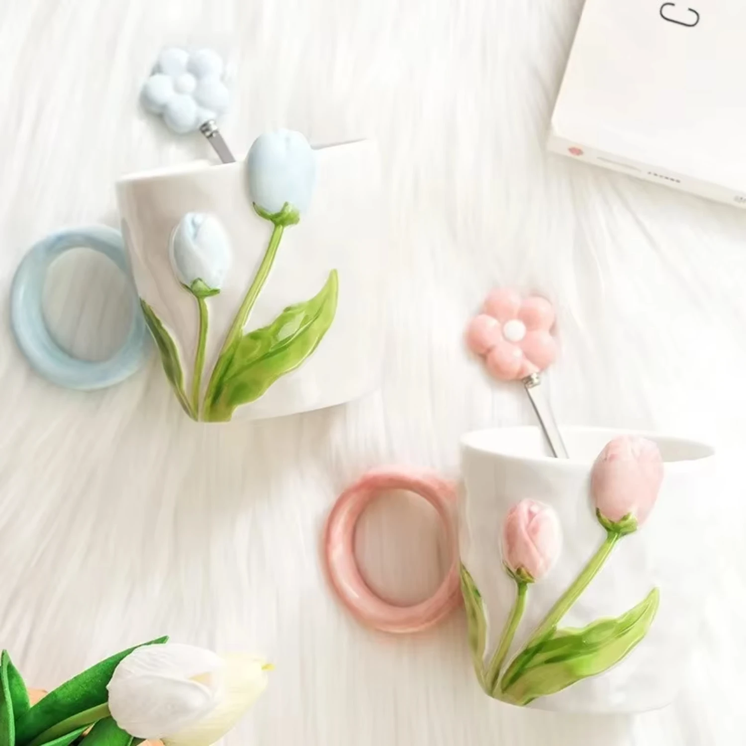 Tulip Flower Ceramic Mug Three-dimensional Design Creative Relief Girl Heart Ins Style Coffee Cup Birthday Valentine's Gift
Tulip Flower Ceramic Mug Three-dimensional Design Creative Relief Girl Heart Ins Style Coffee Cup Birthday Valentine's Gift