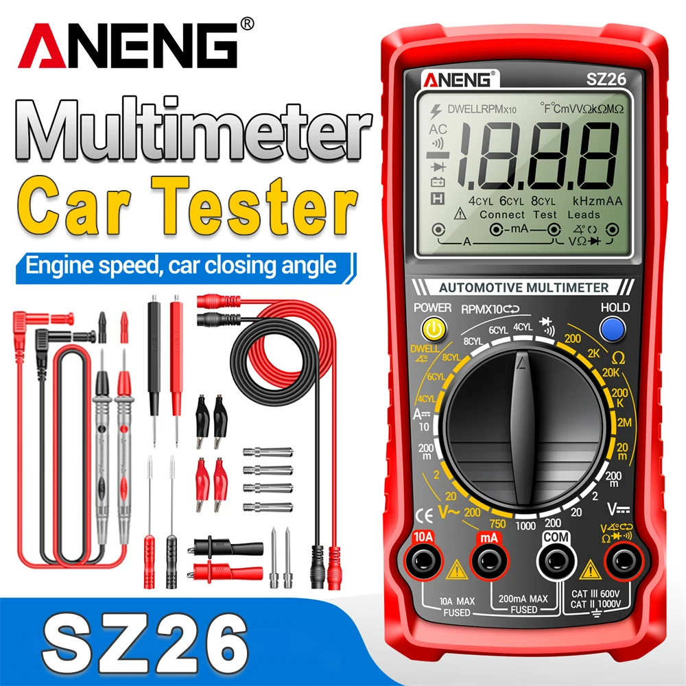 ANENG SZ26 Digital Multimeter AC/DC Voltage DC High Precision Car Overhaul Multimetro Diode Resistance Tester Tools
ANENG SZ26 Digital Multimeter AC/DC Voltage DC High Precision Car Overhaul Multimetro Diode Resistance Tester Tools