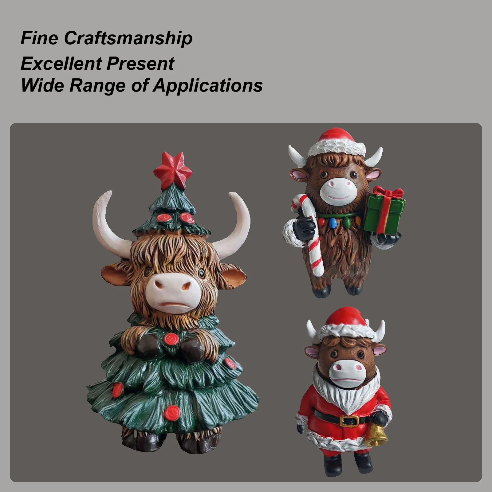 Scottish Highland Cow Christmas Statue - Resin Table Centerpiece for Holiday Shelf Display | Festive Farmhouse Decor
Scottish Highland Cow Christmas Statue - Resin Table Centerpiece for Holiday Shelf Display | Festive Farmhouse Decor