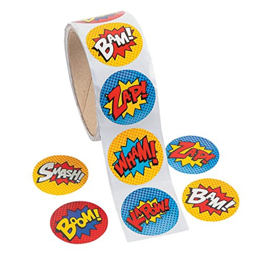Superhero Roll Stickers 100pcs Stationery Party Favors Decorations Arts Crafts Supplies in Various Colors Durable Vinyl Materia
Superhero Roll Stickers 100pcs Stationery Party Favors Decorations Arts Crafts Supplies in Various Colors Durable Vinyl Materia