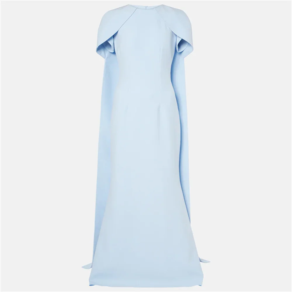 Hot Selling High Neckline With Cloak Short Sleeves Straight Satin Evening Dress Elegant Back Button Floor Length Gown For Women
Hot Selling High Neckline With Cloak Short Sleeves Straight Satin Evening Dress Elegant Back Button Floor Length Gown For Women