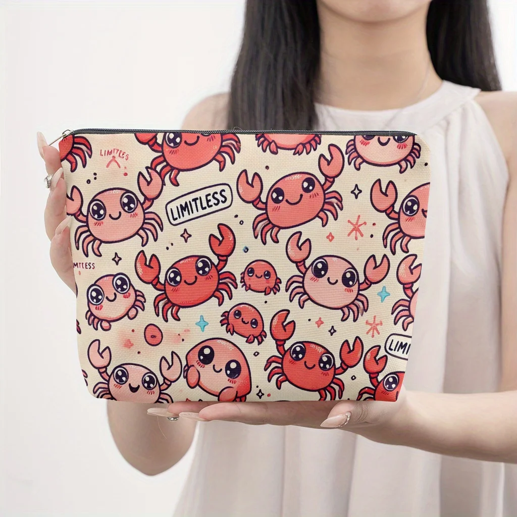 1pc Cute Crab Shaped Cosmetic Bag Adorable Crab Cartoon Design with Crab Eyes Pincers Multi Use Handbag Vacation Bags
1pc Cute Crab Shaped Cosmetic Bag Adorable Crab Cartoon Design with Crab Eyes Pincers Multi Use Handbag Vacation Bags