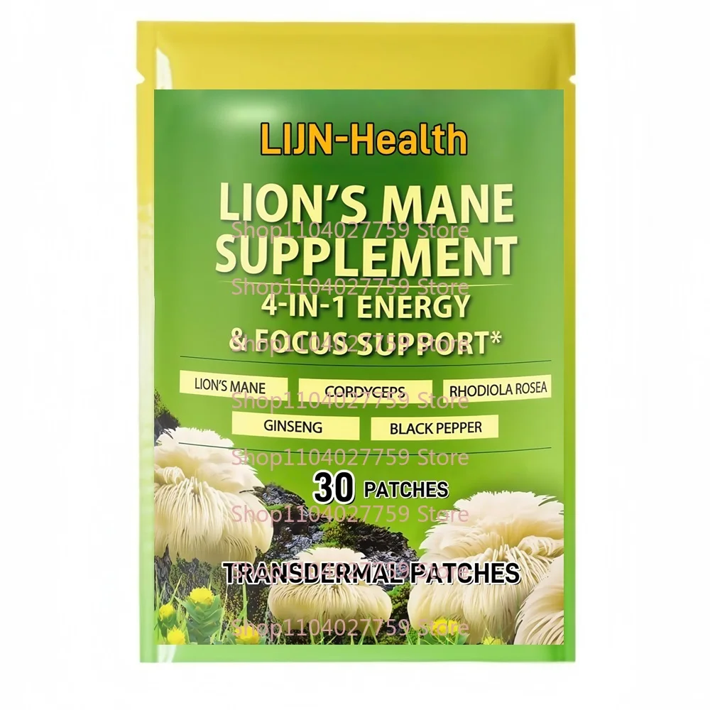 30 Patches Lion's Mane Transdermal Patches with Cordyceps, Rhodiola Rosea, Ginseng for Energy & Focus Support
30 Patches Lion's Mane Transdermal Patches with Cordyceps, Rhodiola Rosea, Ginseng for Energy & Focus Support