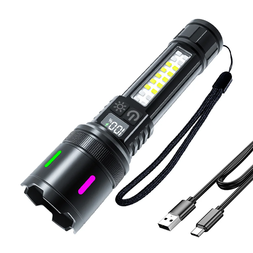 BORUiT USB C Rechargeable LED Flashlight 400LM Zoom Torch with COB Side Light Digital Display 7 Lighting Modes Camping Lantern
BORUiT USB C Rechargeable LED Flashlight 400LM Zoom Torch with COB Side Light Digital Display 7 Lighting Modes Camping Lantern