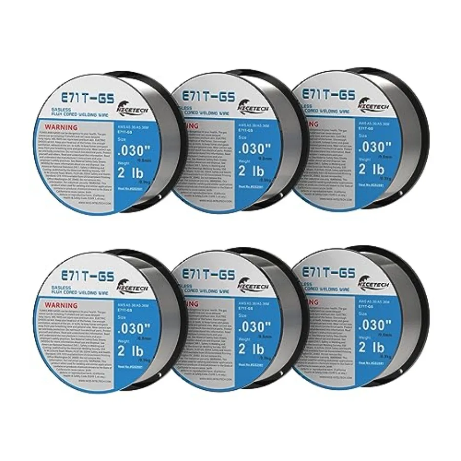 Gasless Flux Cored Welding Wire, Carbon Steel, E71TGS 6PK, .030", 2LB
Gasless Flux Cored Welding Wire, Carbon Steel, E71TGS 6PK, .030", 2LB
