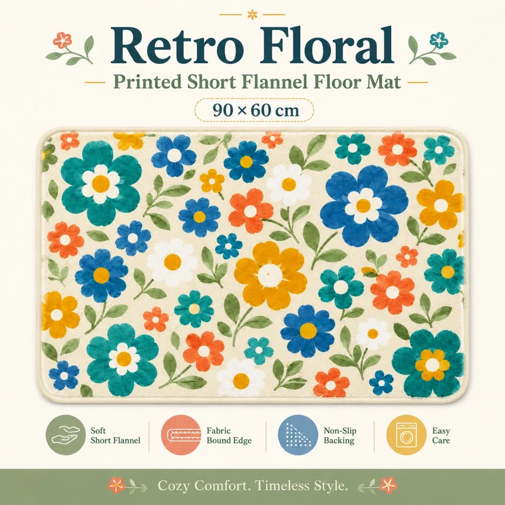 ESRBSO Retro Floral Doormat Soft Short Pile Flannel Rug Non Slip Washable Floor Mat for Bedroom Bathroom Kitchen 40x60-80x120cm
ESRBSO Retro Floral Doormat Soft Short Pile Flannel Rug Non Slip Washable Floor Mat for Bedroom Bathroom Kitchen 40x60-80x120cm