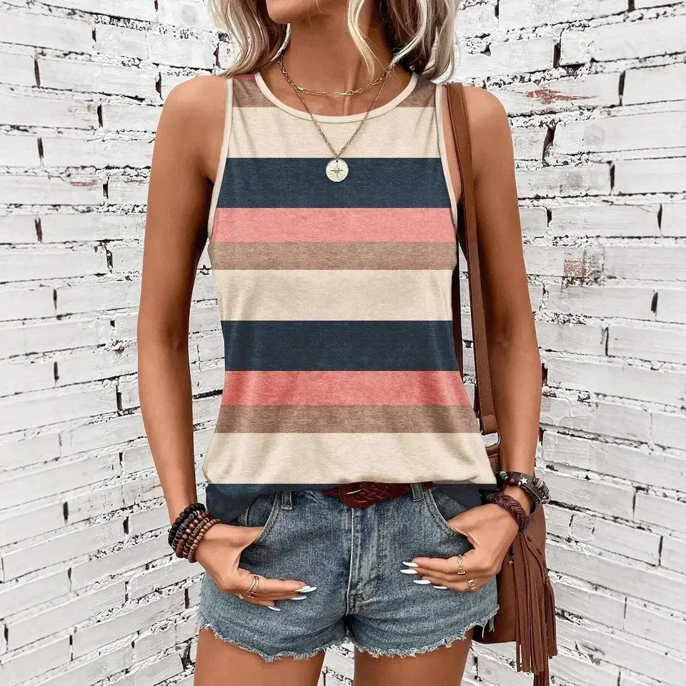 Fashion Stripe 3D Print Tank Tops Women Summer Casual O-Neck Elegant Vest Off Shoulder Y2k Sleeveless
Fashion Stripe 3D Print Tank Tops Women Summer Casual O-Neck Elegant Vest Off Shoulder Y2k Sleeveless