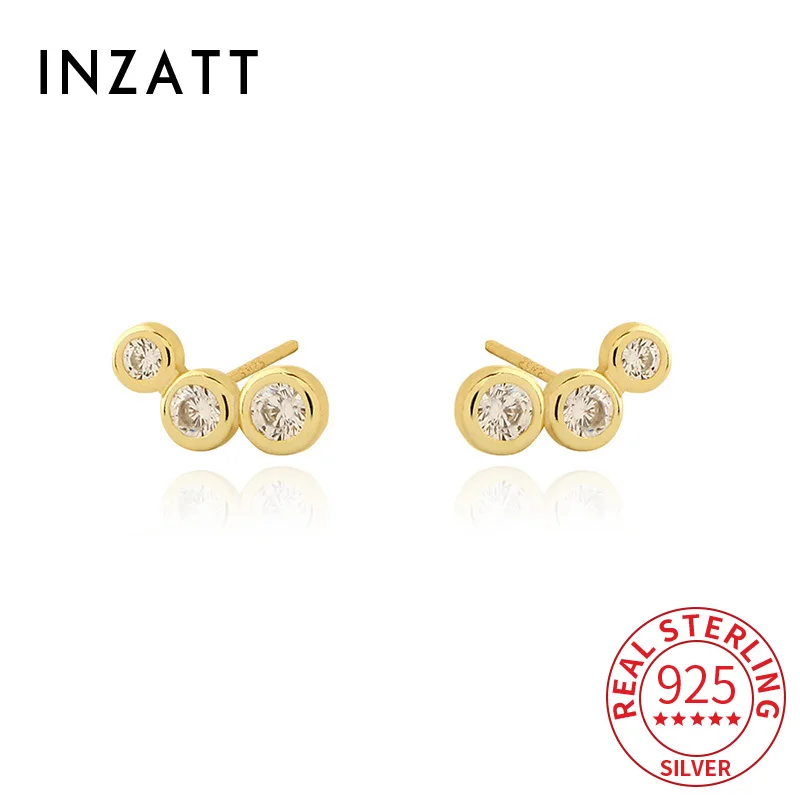 INZATT Real 925 Sterling Silver Zircon Round 18K Gold Stud Earrings for Women Classic Fine Jewelry Geometry Accessories
INZATT Real 925 Sterling Silver Zircon Round 18K Gold Stud Earrings for Women Classic Fine Jewelry Geometry Accessories