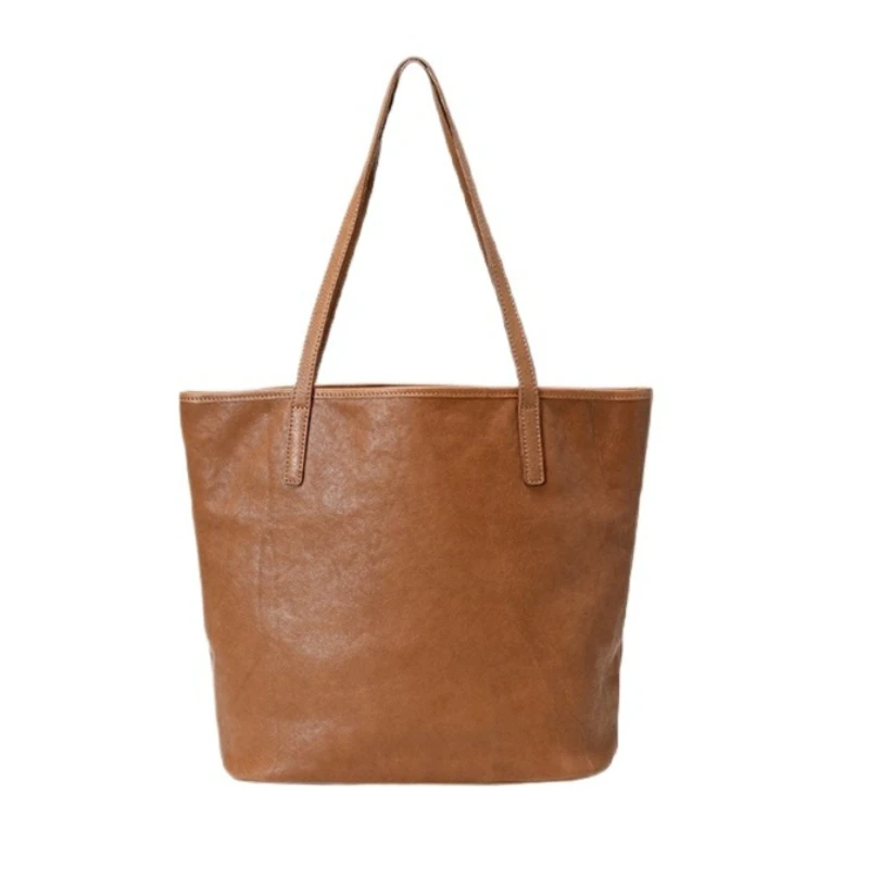 Women's Large Capacity Vegetable Tanned Leather Shoulder Tote Bag Vintage Casual Underarm Daily Work Bag
Women's Large Capacity Vegetable Tanned Leather Shoulder Tote Bag Vintage Casual Underarm Daily Work Bag