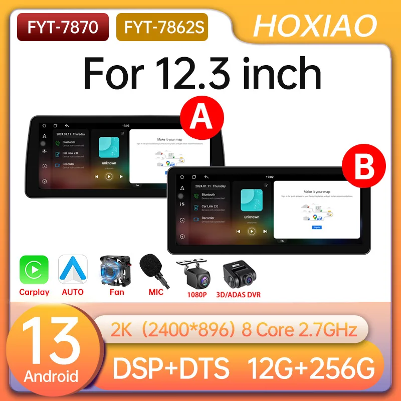 FYT 7870 7862S Android 13 Car Radio Carplay Multimedia Player 12.3 inch Car Autoradio GPS DSP DTS 2din Stereo 12G+256G 8Core 2K
FYT 7870 7862S Android 13 Car Radio Carplay Multimedia Player 12.3 inch Car Autoradio GPS DSP DTS 2din Stereo 12G+256G 8Core 2K