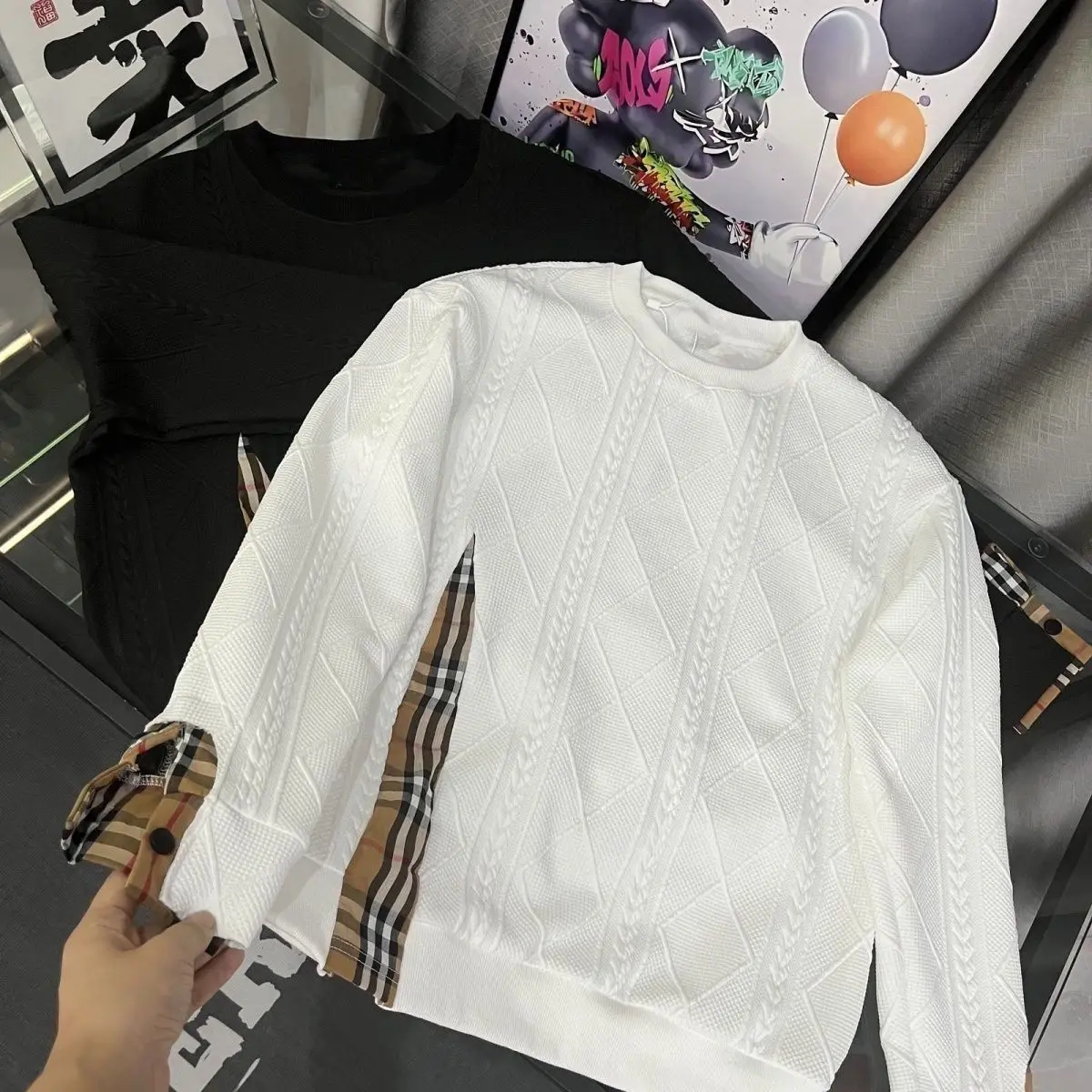 Свитер с круглым вырезом, осенне-зимний флисовый пуловер, свободный клетчатый свитер с длинными рукавами
Свитер с круглым вырезом, осенне-зимний флисовый пуловер, свободный клетчатый свитер с длинными рукавами