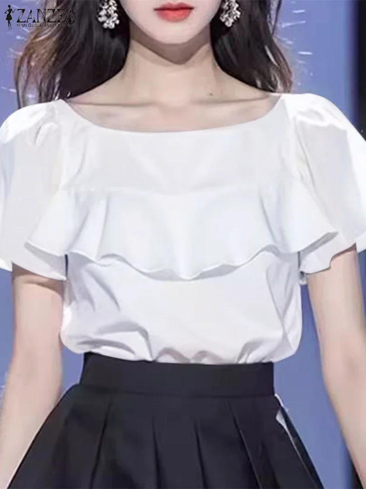 Elegant Blouse ZANZEA 2025 Women Korean Ruffle Round Neck Summer Patchwork Party Tops Shirts Casual Chiffon Short Sleeve Tunics
Elegant Blouse ZANZEA 2025 Women Korean Ruffle Round Neck Summer Patchwork Party Tops Shirts Casual Chiffon Short Sleeve Tunics