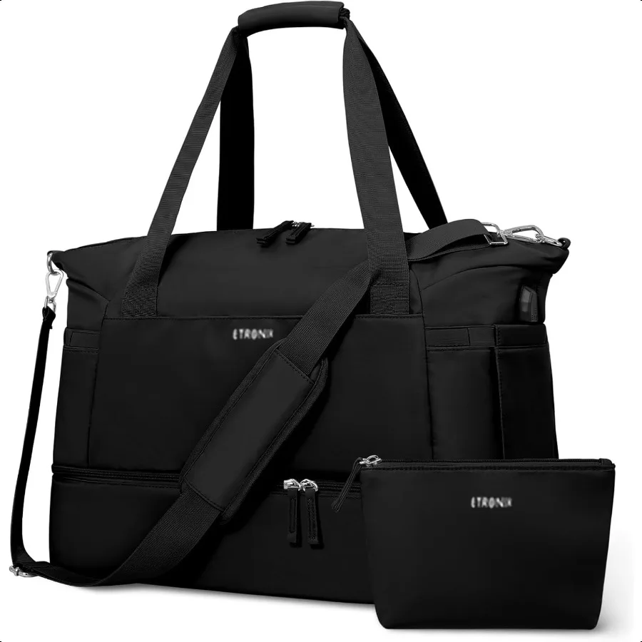 Gym Bag for Women 35L Personal Item Travel Bag with Shoes Compartment Weekender Overnight Duffel Bag with Wet Pocket USB Chargi 
Gym Bag for Women 35L Personal Item Travel Bag with Shoes Compartment Weekender Overnight Duffel Bag with Wet Pocket USB Chargi