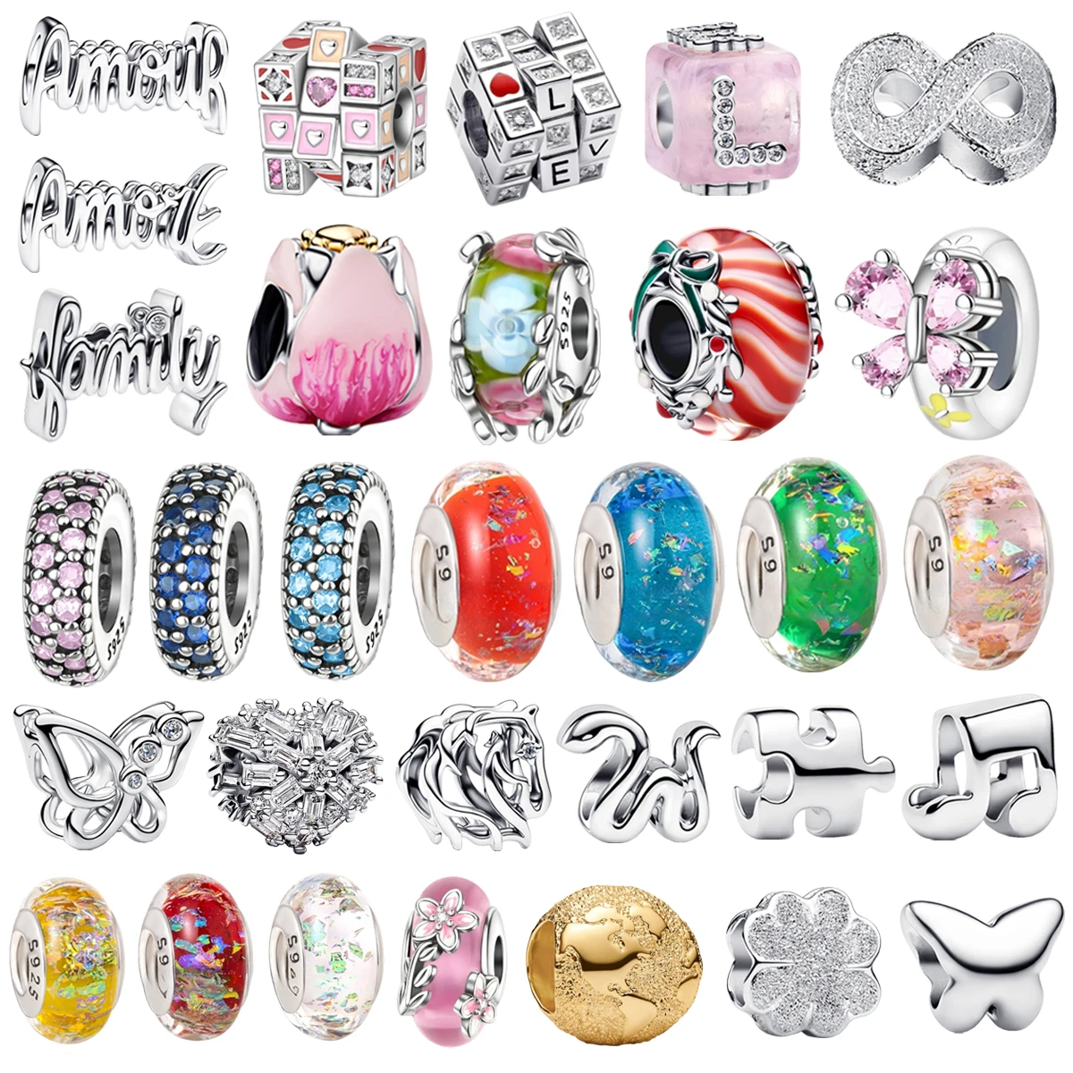 New Original 925 Sterling Silver Butterfly Magic Cube Seven Rainbow Glass Beads fit Women's DIY Bracelet Necklace Jewelry Gift
New Original 925 Sterling Silver Butterfly Magic Cube Seven Rainbow Glass Beads fit Women's DIY Bracelet Necklace Jewelry Gift