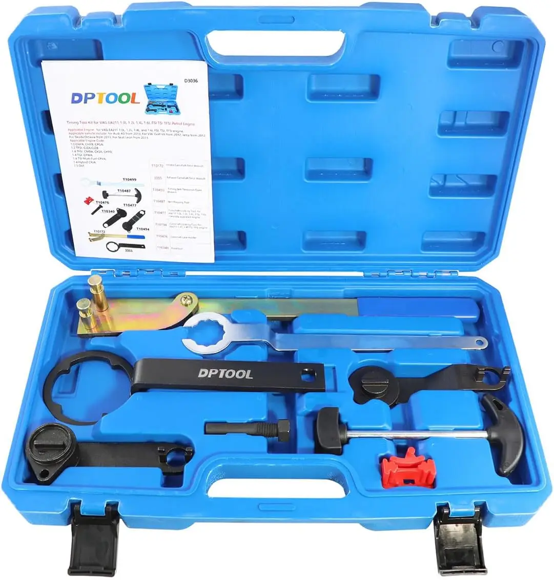8PCS Timing Tool Set for VAG EA211 1.0L 1.2L 1.4L 1.6L FSI TSI TFSI Petrol Engine Compatible with VW Audi A3 Golf VII Jetta Skoda Octavia Seat Leon
8PCS Timing Tool Set for VAG EA211 1.0L 1.2L 1.4L 1.6L FSI TSI TFSI Petrol Engine Compatible with VW Audi A3 Golf VII Jetta Skoda Octavia Seat Leon