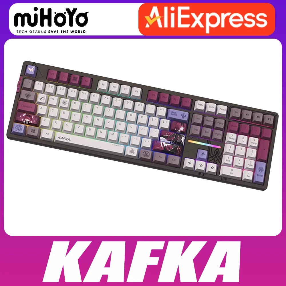 Аниме Honkai: Официальная механическая клавиатура Star Rail Kafka, изготовленная на заказ трехрежимная проводная беспроводная Bluetooth 5,0 RGB-клавиатура с подсветкой
Аниме Honkai: Официальная механическая клавиатура Star Rail Kafka, изготовленная на заказ трехрежимная проводная беспроводная Bluetooth 5,0 RGB-клавиатура с подсветкой