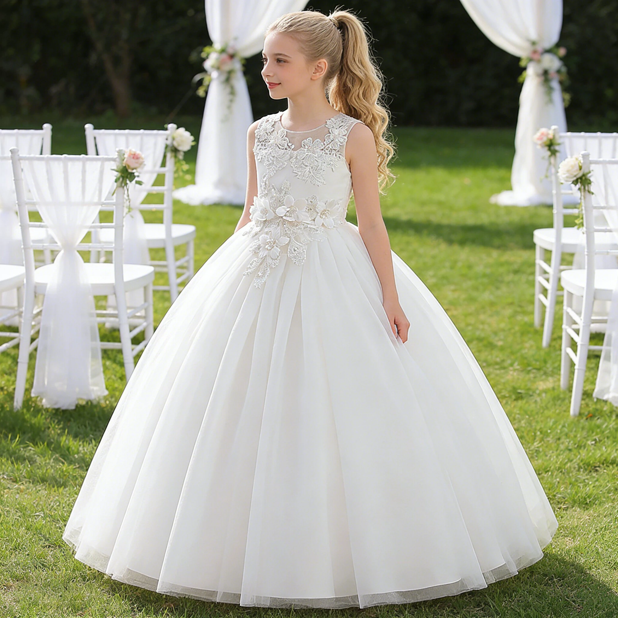 Elegant Wedding Girls Dress Tulle First Communion Princess Party Kids Dresses for Girl Bridesmaids Evening Gown Customized New
Elegant Wedding Girls Dress Tulle First Communion Princess Party Kids Dresses for Girl Bridesmaids Evening Gown Customized New